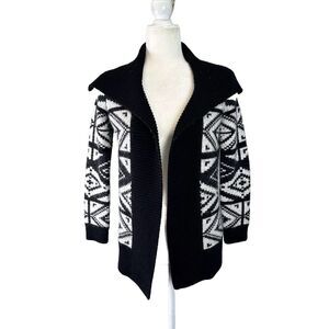 Banana Republic Italian Wool Blend Open Front Shawl Cardigan Sz XS Aztec Western